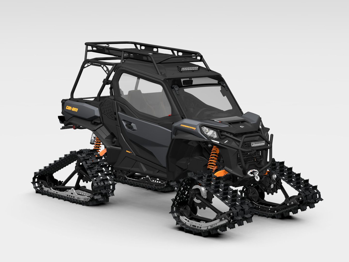 Concept render of the Can-Am Commander XT-P on tracks from the front three-quarter