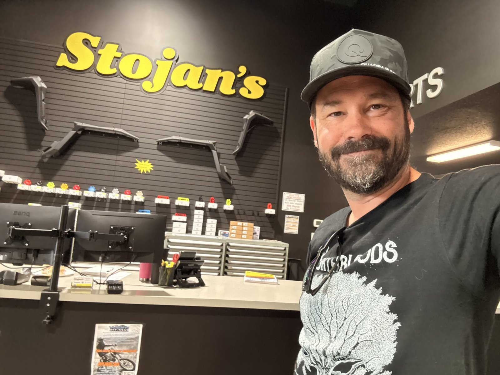 Ryan at the parts and service counter at Stojan's in Grande Prairie